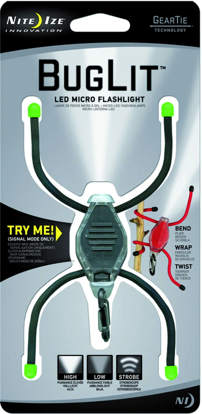 Nite Ize BugLit White LED Black Body Black Legs-1